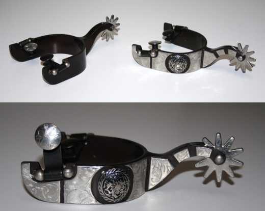 FG Westernsporen Black Satin Flowers