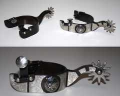 FG Westernsporen Black Satin Flowers