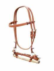 Sidepull aus Harnessleder mit Rawhide Noseband
