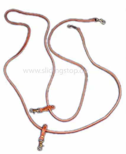 Harness Leder Draw Reins Schlaufzügel mit Umlenkrolle