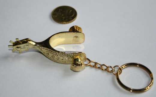 Schlüsselanhänger Sporen gold