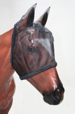Fliegenmaske mit Ohren für Pferde schwarz