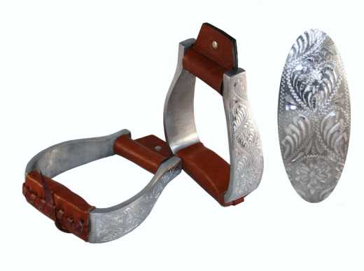 Aluminium Show Steigbügel graviert gepolsterter Tritt