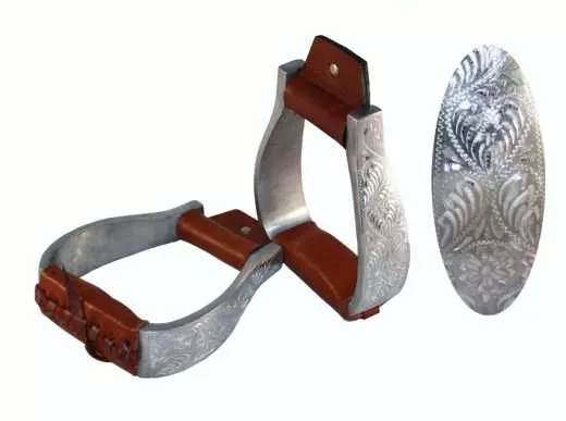 Aluminium Show Steigbügel graviert gepolsterter Tritt