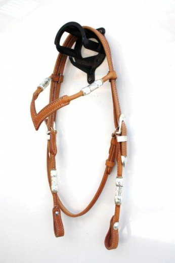 EE Tack Showkopfstück V-Stirnband aus Herman Oak Leather EE Tack Showkopfstück V-Stirnband aus Herman Oak Leather