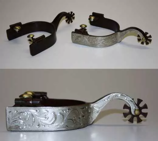 KY Westernsporen Brownsteel mit Silberverzierungen