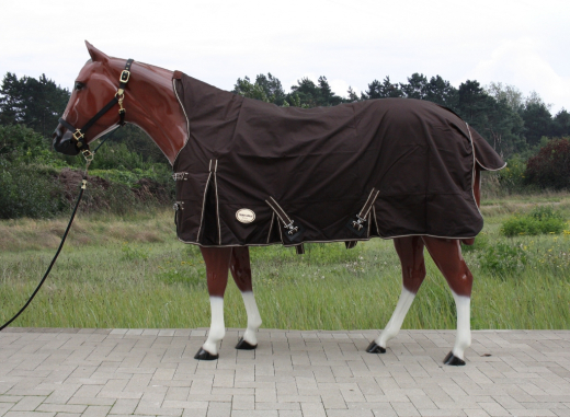 Tough Horse Turnout Regendecke Halfneck 1680D braun