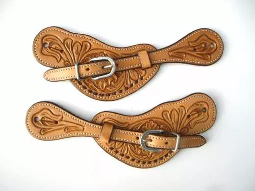Western Sporenriemen Oak Leaf Tooling aus US Leder - AC-162 Western Sporenriemen Oak Leaf Tooling aus US Leder - AC-162