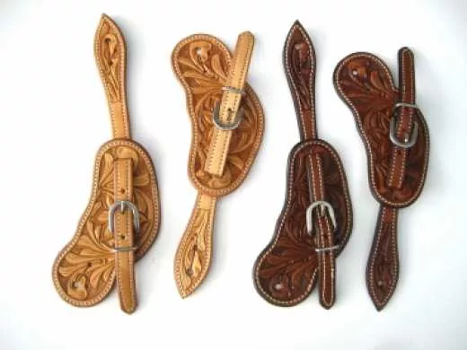 Western Sporenriemen breit aus US Leder mit Oakleaf Tooling Western Sporenriemen breit aus US Leder mit Oakleaf Tooling