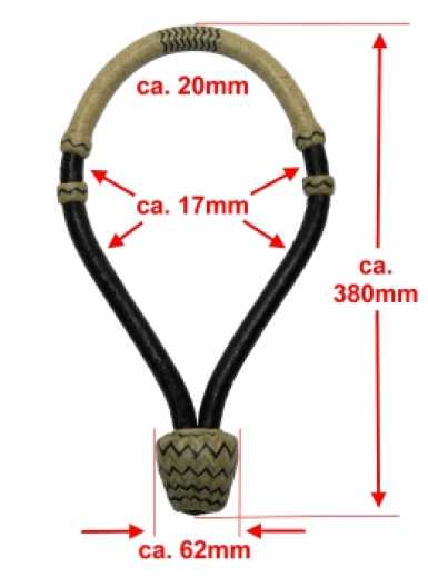 Rawhide Bosal - 36 Plaited - aus Rohaut schwarz / natur