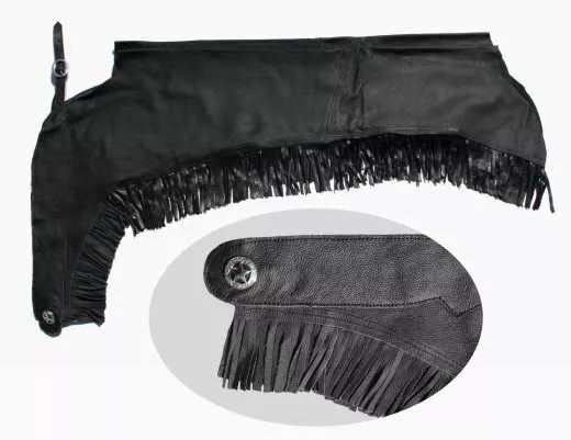 EE Tack Western Chaps mit Fransen aus Premium Soft Glattleder - Schwarz