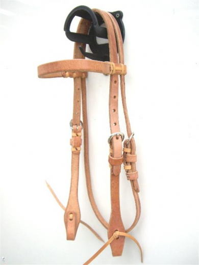 EE Tack Harness Kopfstück aus Herman Oak Leather mit Stirnband