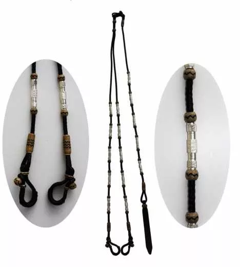 Romal Reins - mit Silber - DUNKEL - Extra Heavy Romal Reins - mit Silber - DUNKEL - Extra Heavy