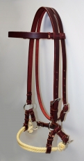 Sidepull Harnessleder Double Rope Noseband aus Latigo Leder