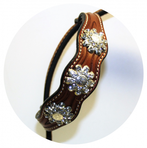 EE Tack Einohr Kopfstück mit Strass Steinchen AD-137