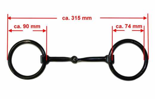 KS Heavy Ring Snaffle Bit schwer aus Black Steel 12.7cm (5)
