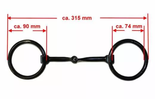 KS Heavy Ring Snaffle Bit schwer aus Black Steel 12.7cm (5)