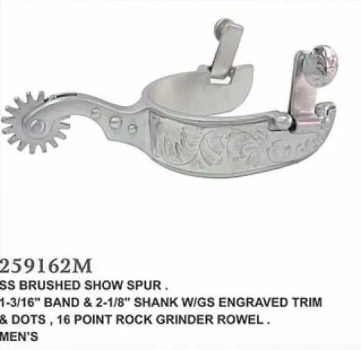 Rock Grinder Show Sporen mit graviertem Silberbeschlag