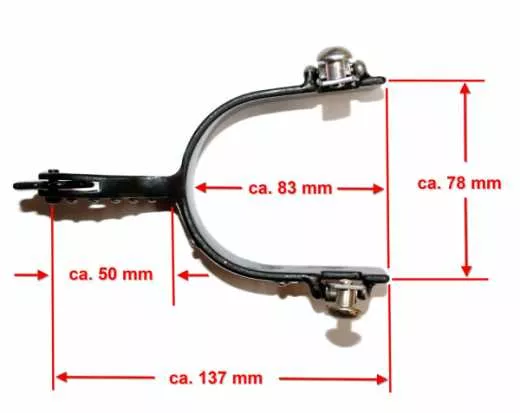 Blacksteel Show Westernsporen mit graviertem Silberbeschlag und Dots