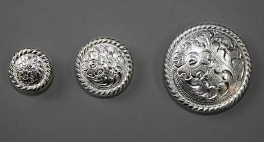 German Silver Concho Round Rope in drei Größen