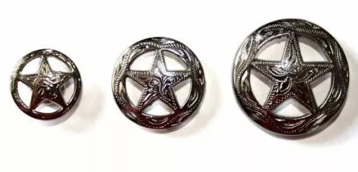 Star Concho mit Chicago Schraube drei verschieden Größen