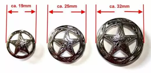 Star Concho mit Chicago Schraube drei verschieden Größen