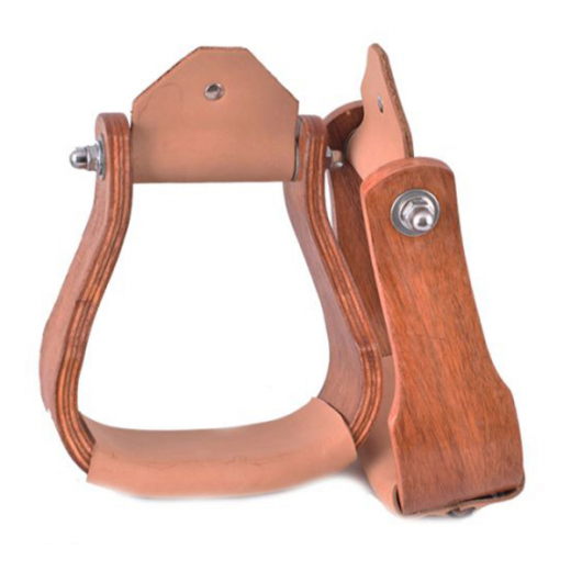 Shiloh Stable Western Steigbügel aus Holz Curved Teakwood