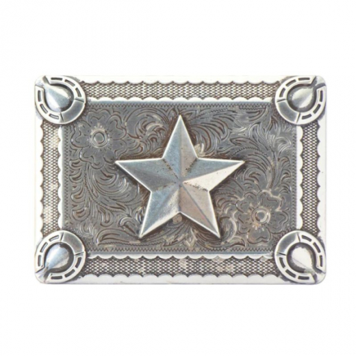 Western Buckle Gürtelschnalle ILC Texas Star & Horseshoe