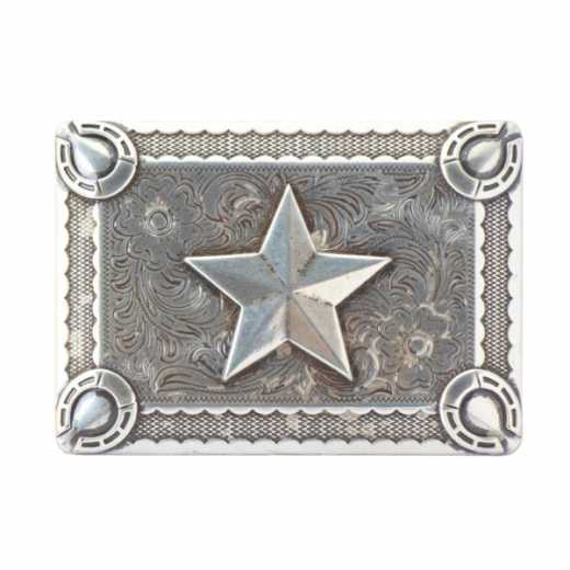 Western Buckle Gürtelschnalle ILC Texas Star & Horseshoe