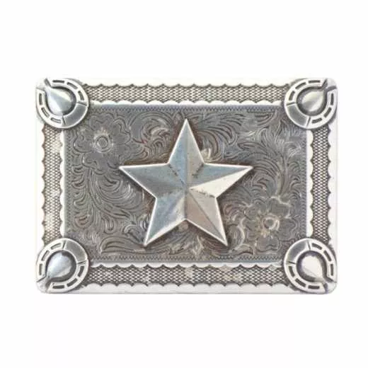Western Buckle Gürtelschnalle ILC Texas Star & Horseshoe