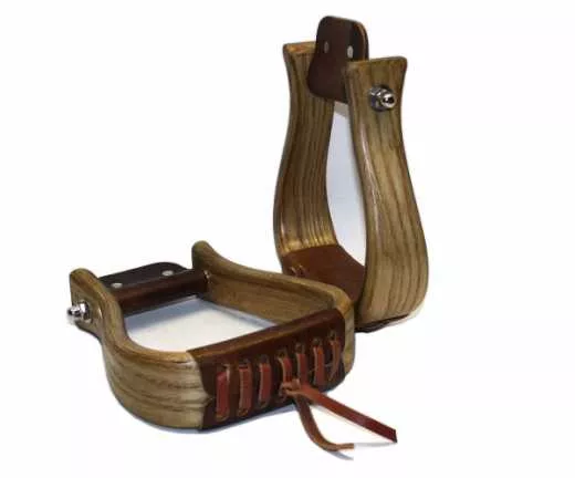 Premium Holzsteigbügel Flatt Bottom Oak Stain