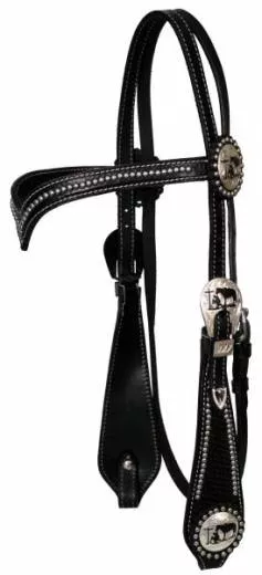 Shiloh Stables & Tack V-Stirnband Kopfstück schwarz