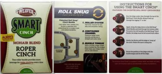 Weaver Roper Mohair Sattelgurt mit Smart Chinch System 27 Strand