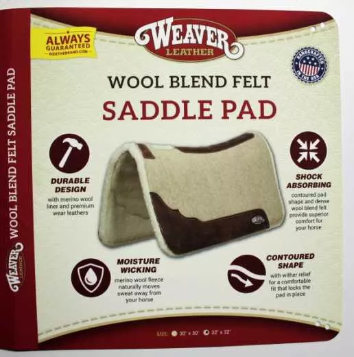 Weaver Contoured Wollfilz Westernpad mit Merino Fleece Liner