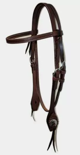 EE TACK Stirnband Arbeitszaum mit Conchos aus geöltem Leder