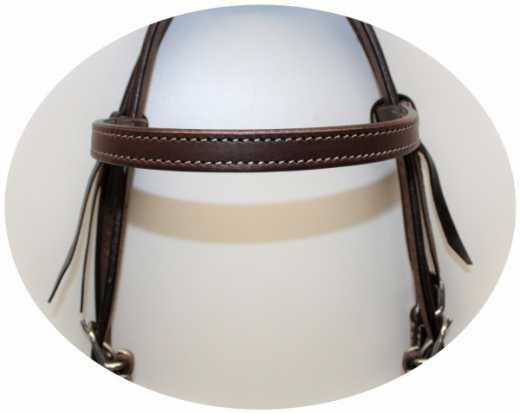 EE TACK Stirnband Arbeitszaum mit Conchos aus geöltem Leder
