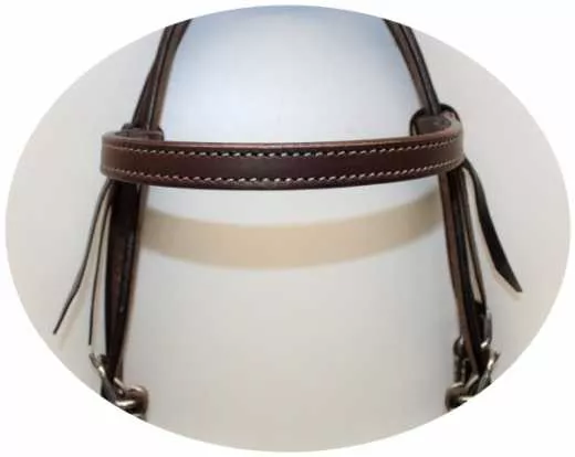 EE TACK Stirnband Arbeitszaum mit Conchos aus geöltem Leder