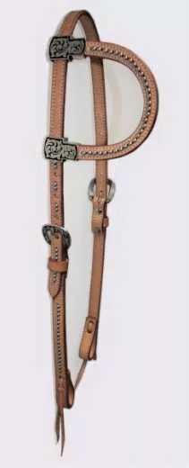 EE TACK Einohr Kopfstück aus US Leder WX-2067 helles Leder