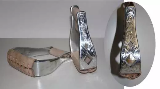 Alu Steigbügel - graviert / Show - Cut Out Diamonds