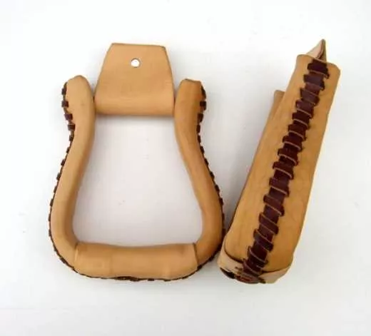 EE TACK Ledersteigbügel glatt helles Leder