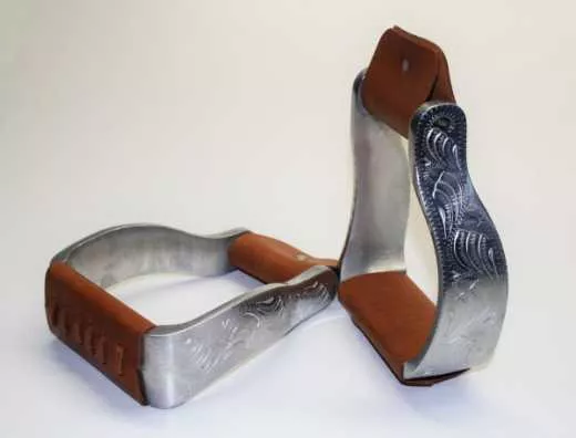 Alu Steigbügel, graviert, gebogen