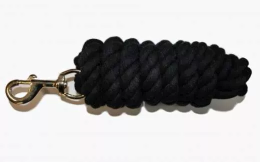 Anbindestrick schwarz Baumwolle mit Boltsnap Karabiner 300cm