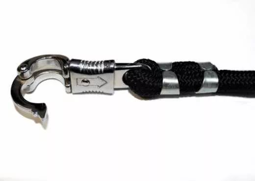 Anbindestrick schwarz mit Panikhaken 210cm