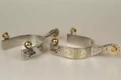 Westernsporen aus rostfreiem Stahl mit Silber kurz