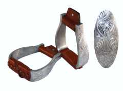 Aluminium Show Steigbügel graviert gepolsterter Tritt