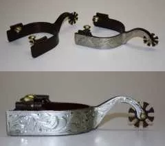 KY Westernsporen Brownsteel mit Silberverzierungen