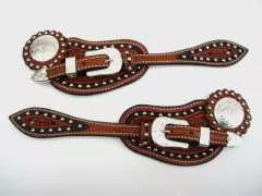 TwoTone Sporenriemen mit graviertem Buckle und Concho