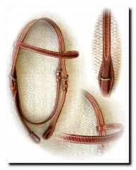 Stirnband Kopfstück California Equine Products basket tooling