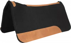 Mustang Filz Westernpad schwarz mit Lederbesatz