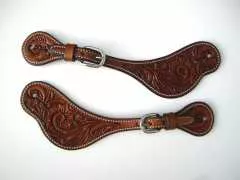 Western Sporenriemen aus US Leder mit Oak Leaf Tooling AC-163